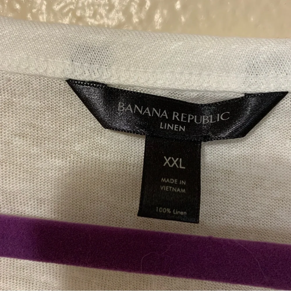 NWT Banana Republic 100% Linen White Tee T-Shirt Women’s Size XXL - Picture 6 of 12